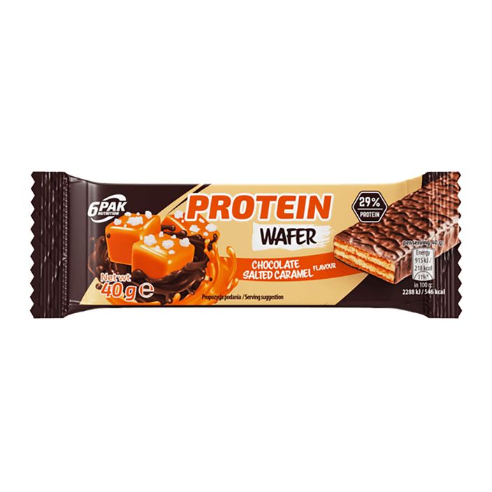 Baton proteic 6PAK Protein Wafer 40g ciocolată-caramel sărat PAK/073 2
