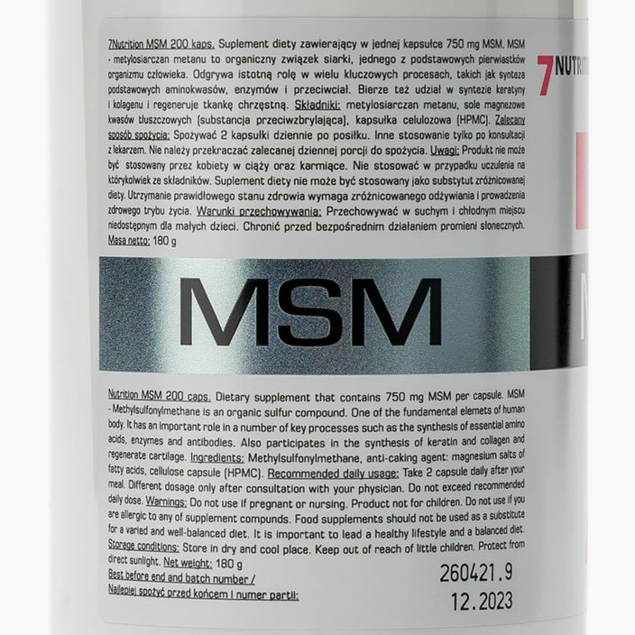 MSM 750mg 7Nutrition regenerare articulară 200 capsule 7Nu000139 2