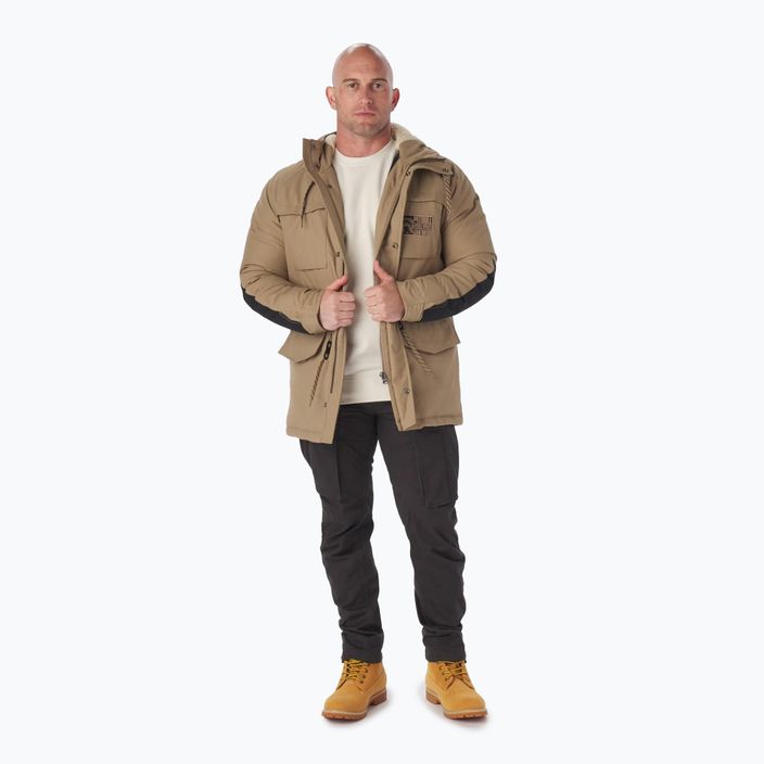 Jachetă de iarnă pentru bărbați Pitbull West Coast Gunner Hooded Parka dark sand 2