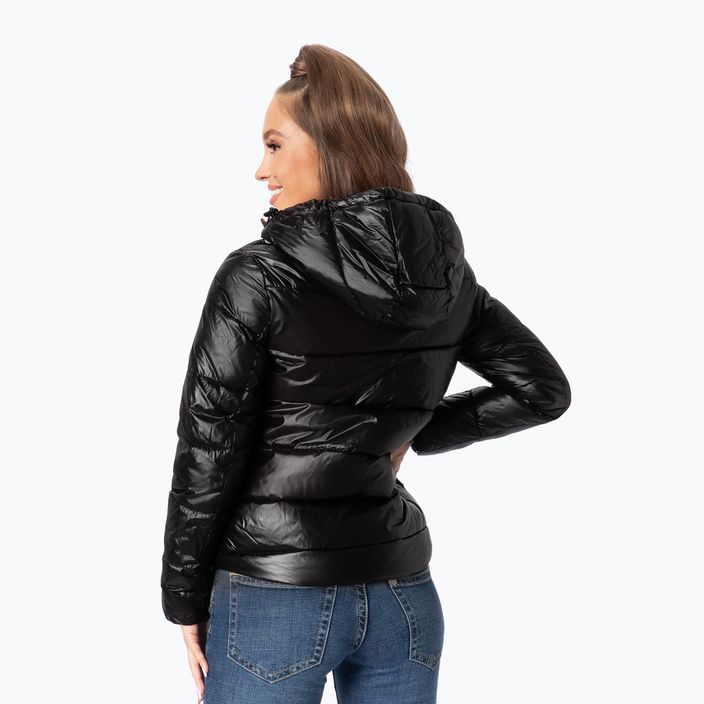 Jachetă pentru femei în jos Pitbull West Coast Shine Quilted Hooded black 3