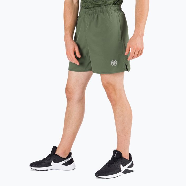 Pantaloni scurți de antrenament pentru bărbați Pitbull West Coast Performance Small Logo olive 3