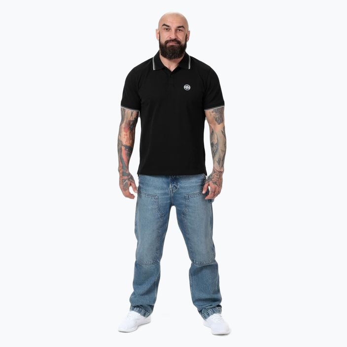 Tricou polo pentru bărbați Pitbull West Coast Polo Pique Stripes Regular black 2