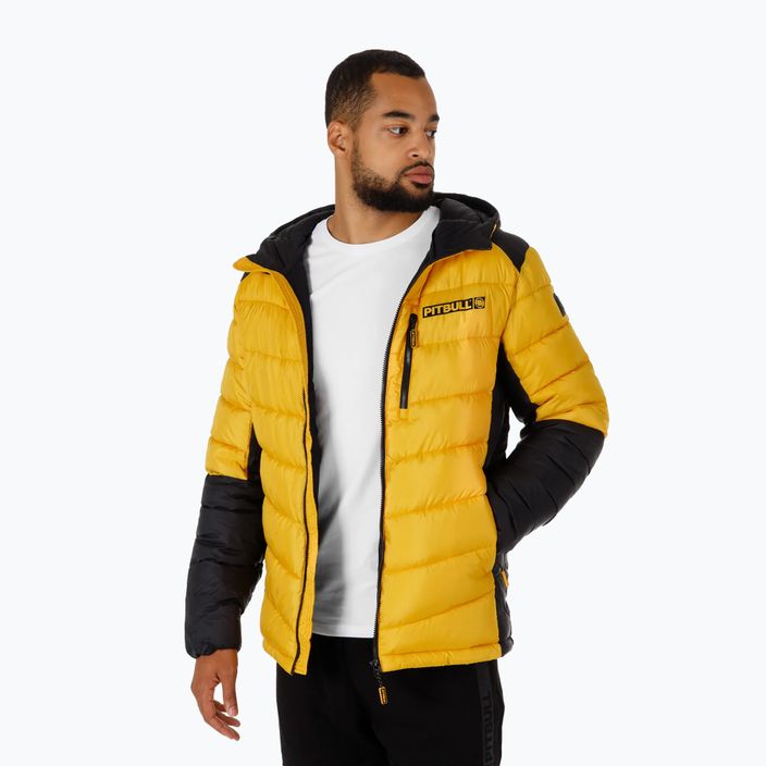 Pitbull West Coast jachetă de iarnă pentru bărbați Evergold cu glugă căptușită galben/negru 4