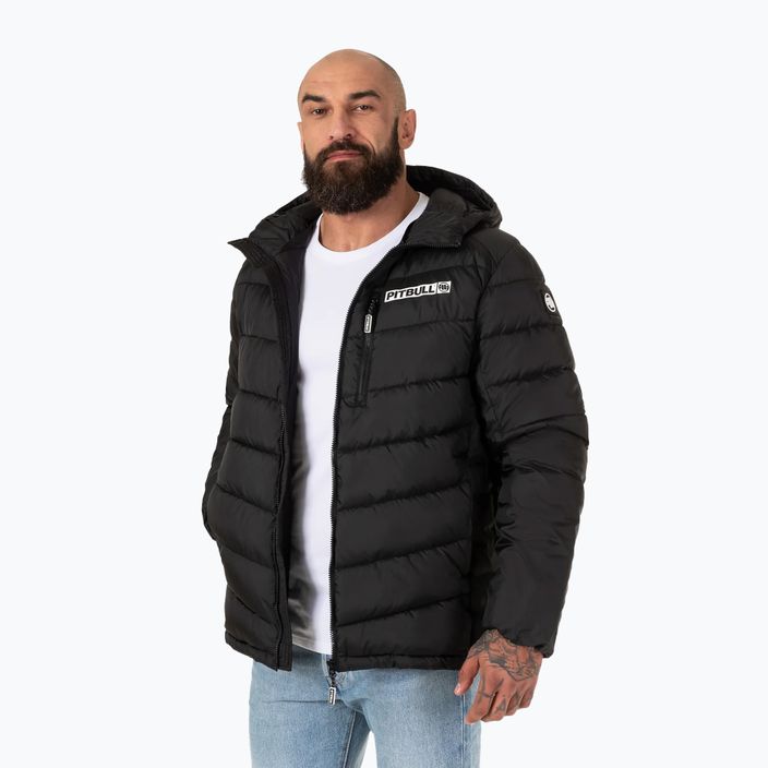 Pitbull West Coast jachetă de iarnă pentru bărbați Evergold cu glugă căptușită negru/negru