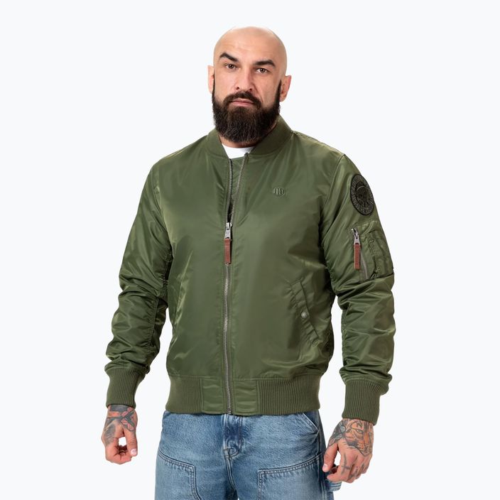 Jachetă pentru bărbați Pitbull West Coast Ma 1 Logo Flight 2 olive