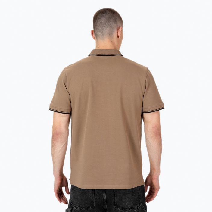 Tricou polo pentru bărbați Pitbull West Coast Polo Pique Stripes Regular coyote brown 3