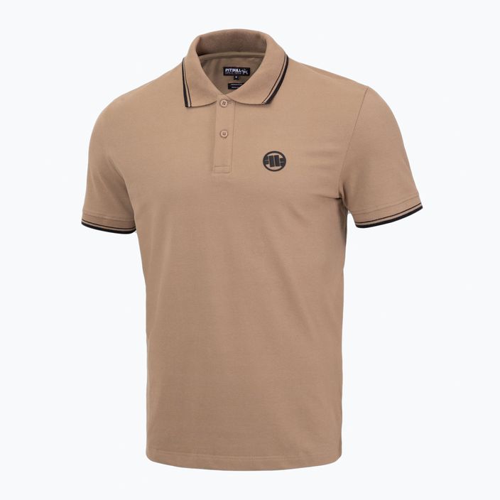 Tricou polo pentru bărbați Pitbull West Coast Polo Pique Stripes Regular coyote brown 4