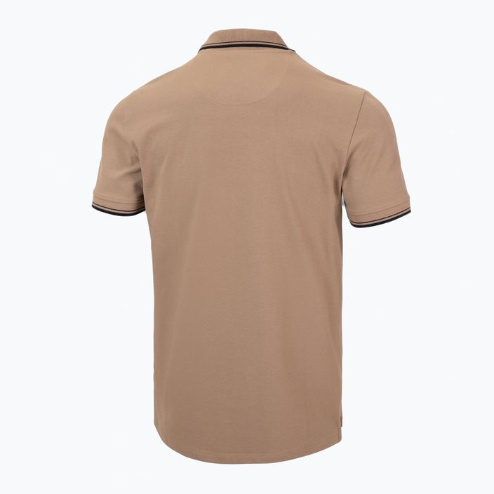 Tricou polo pentru bărbați Pitbull West Coast Polo Pique Stripes Regular coyote brown 5