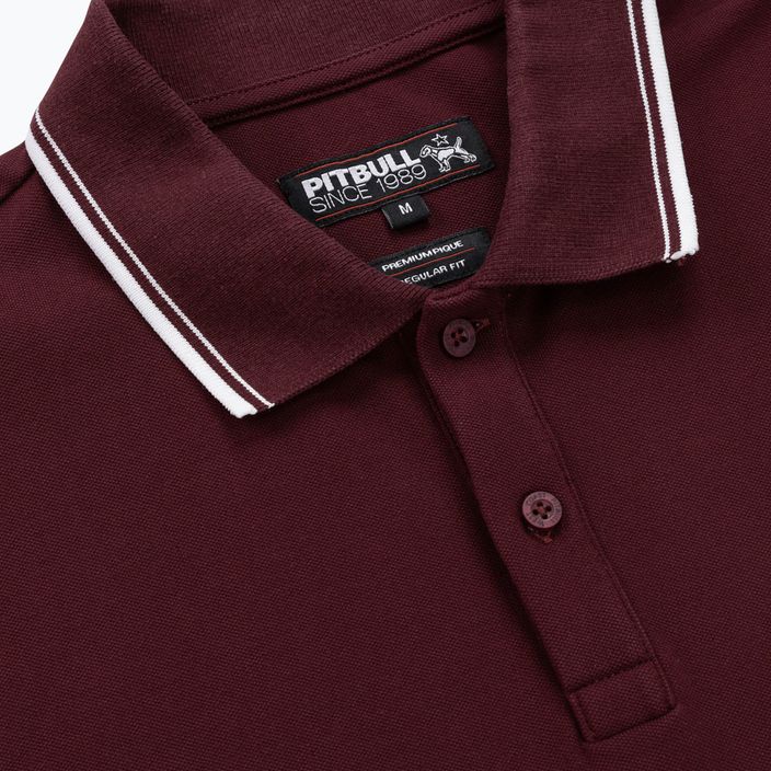 Tricou polo pentru bărbați Pitbull West Coast Polo Pique Stripes Regular burgundy 6