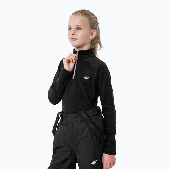 Bluză fleece pentru copii 4F neagră HJZ22-JBIDP001