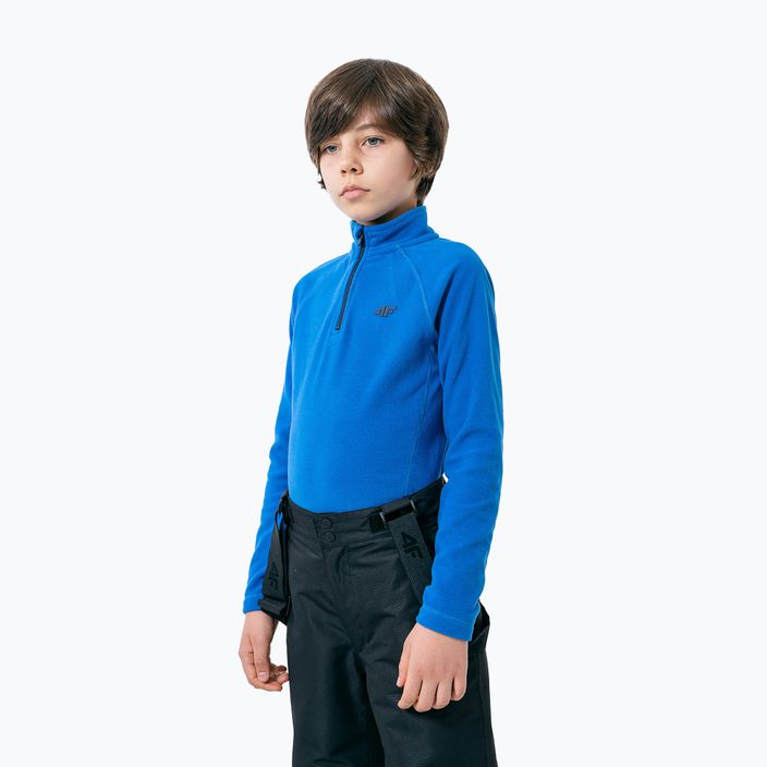 Bluză fleece pentru copii 4F albastră HJZ22-JBIMP001
