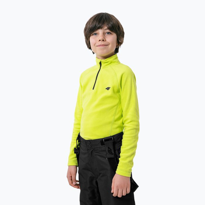 Bluză fleece pentru copii 4F verde HJZ22-JBIMP001