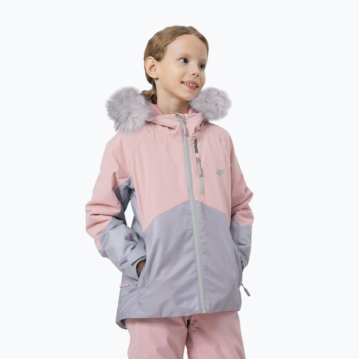 Jachetă de schi pentru copii 4F roz HJZ22-JKUDN003
