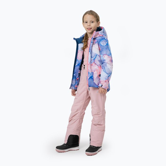 Jachetă de schi pentru copii 4F albastru-roz HJZ22-JKUDN002 2