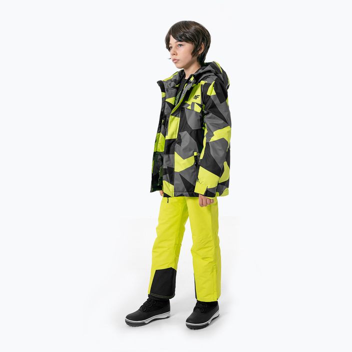 Jachetă de schi pentru copii 4F negru și galben HJZ22-JKUMN002 2
