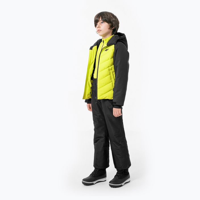 Jachetă de schi pentru copii 4F JKUMN003 negru-verde HJZ22-JKUMN003 2