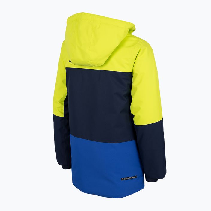 Jachetă de schi pentru copii 4F verde-albastru HJZ22-JKUMN004 4