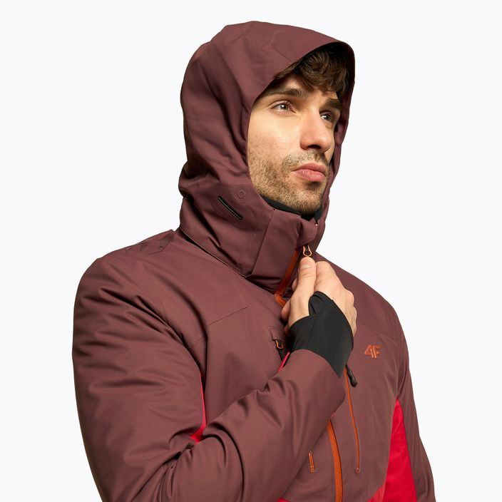 Jachetă de schi pentru bărbați 4F roșu H4Z22-KUMN011 4