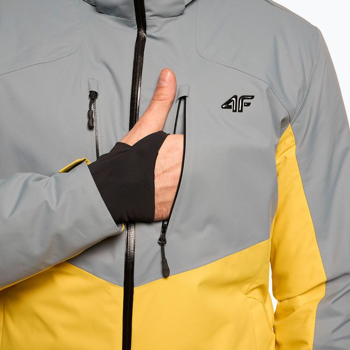 Jachetă de schi pentru bărbați 4F gri-galben H4Z22-KUMN011 7