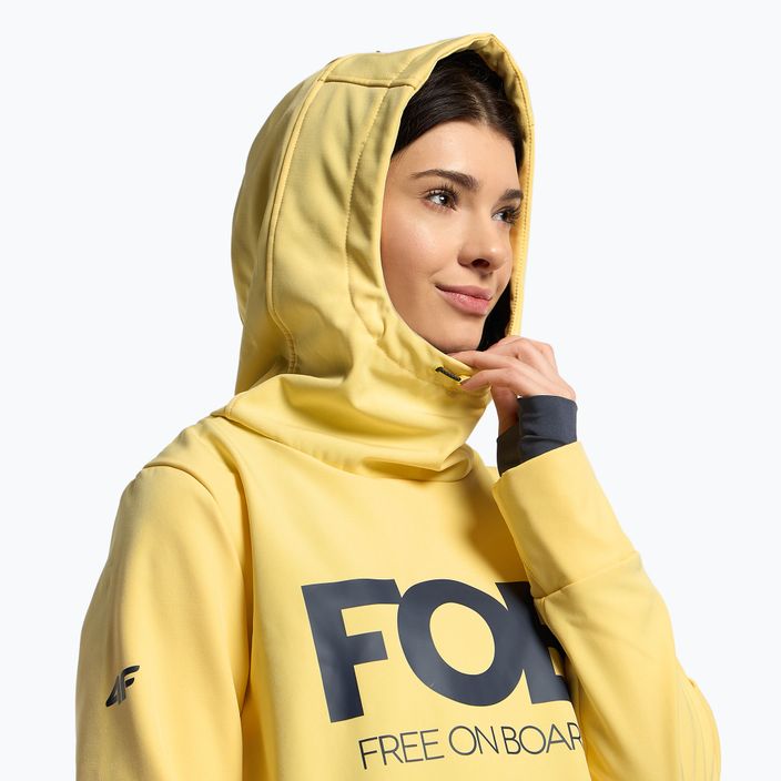 Jachetă de snowboard pentru femei 4F SFD001F softshell galben H4Z22-SFD001F 4