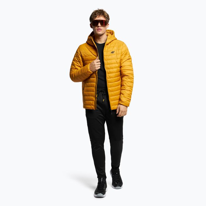 Jachetă de puf pentru bărbați 4F galben H4Z22-KUMP004 2