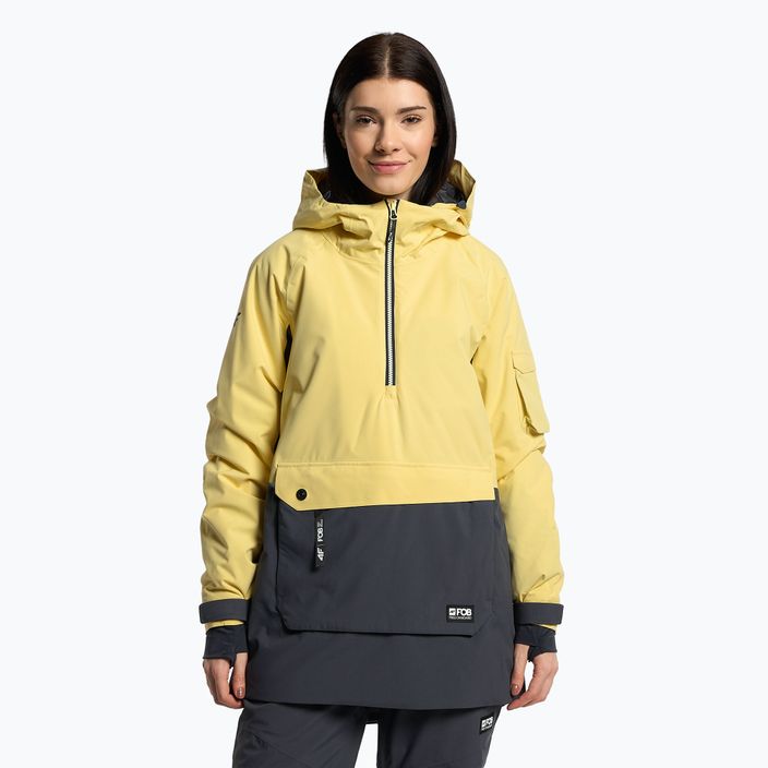 Jachetă de snowboard pentru femei 4F galben H4Z22-KUDS003