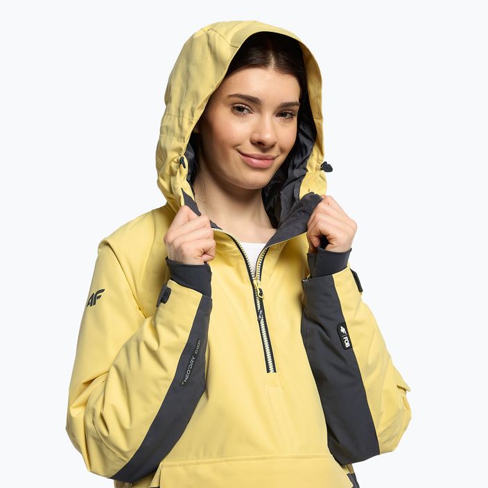 Jachetă de snowboard pentru femei 4F galben H4Z22-KUDS003 4