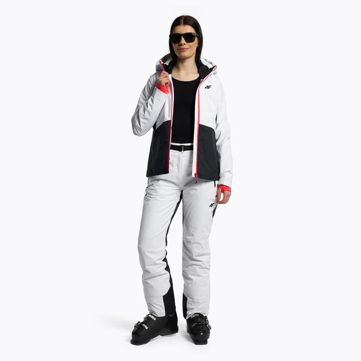 Jachetă de schi pentru femei 4F alb H4Z22-KUDN010 2