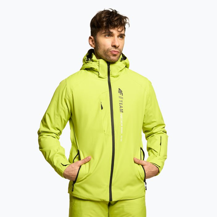 Jachetă de schi pentru bărbați 4F verde H4Z22-KUMN003