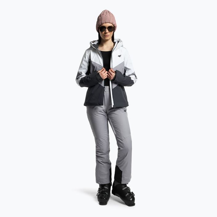 Jachetă de schi pentru femei 4F negru-gri H4Z22-KUDN008 2
