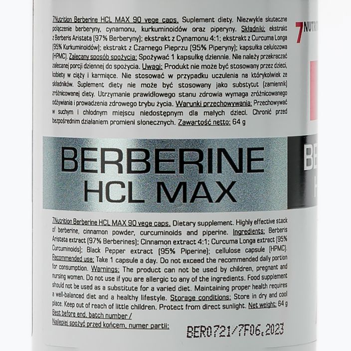 Berberine HCL MAX 7Nutrition suport digestiv 90 capsule 7Nu000461 2