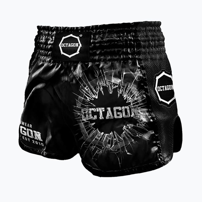 Pantaloni scurți de antrenament pentru bărbați Octagon Crushed 2 Muay Thai negru 2