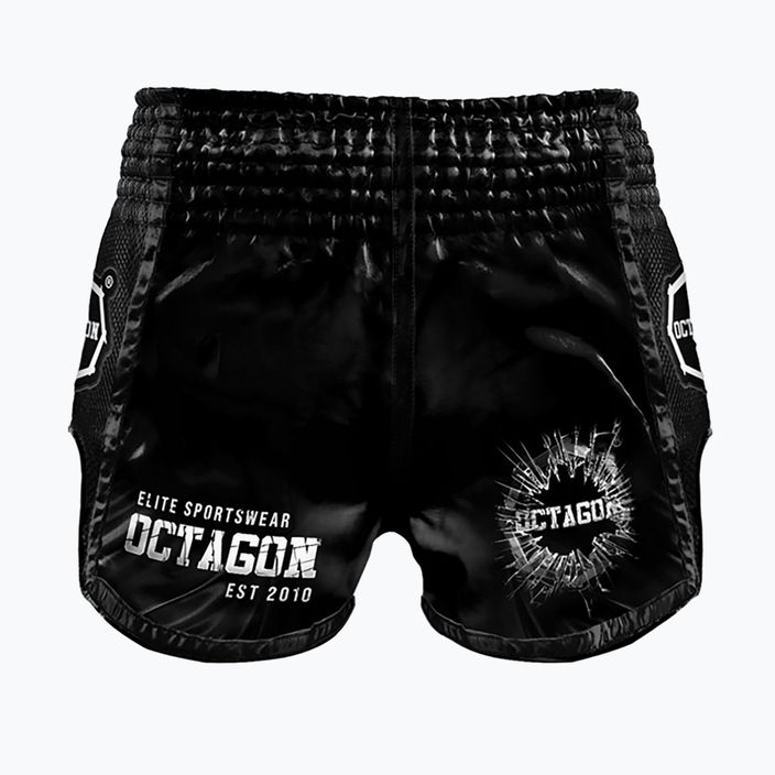 Pantaloni scurți de antrenament pentru bărbați Octagon Crushed 2 Muay Thai negru 3