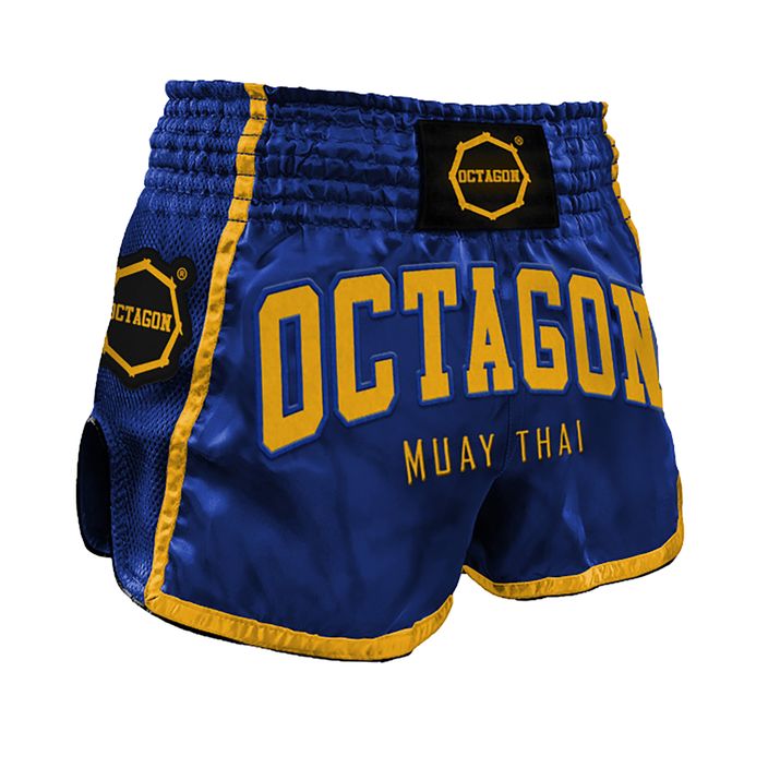 Pantaloni scurți de antrenament pentru bărbați Octagon Muay Thai albastru 2