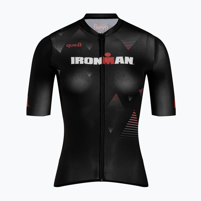 Tricou de ciclism pentru femei Quest Race Line France Iron Man black