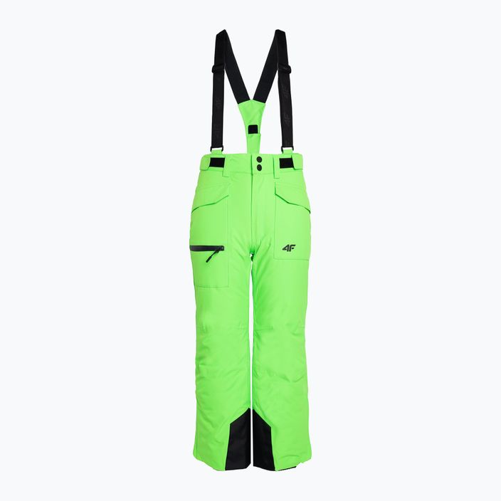 Pantaloni de schi pentru copii 4F M360 verde neon pentru copii 3