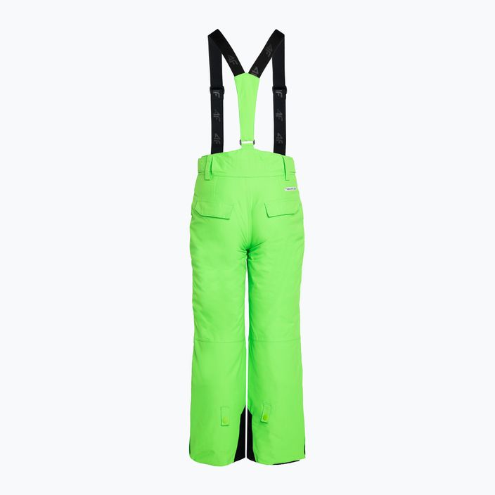 Pantaloni de schi pentru copii 4F M360 verde neon pentru copii 4