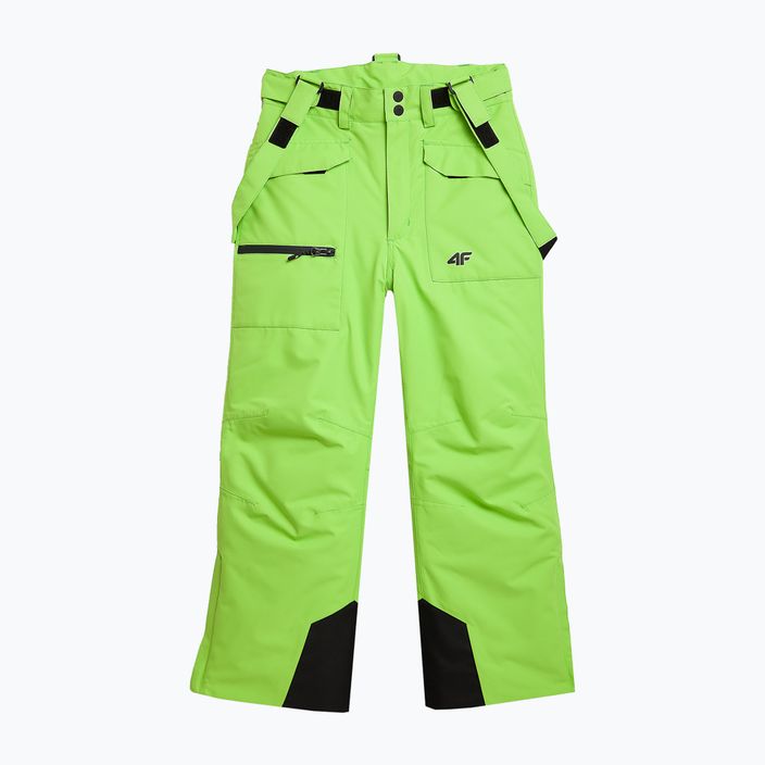 Pantaloni de schi pentru copii 4F M360 verde neon pentru copii 7