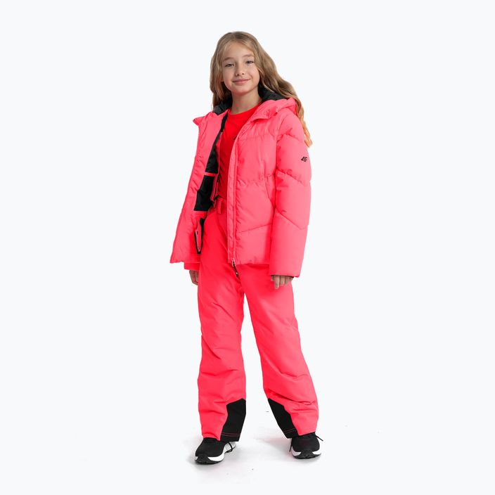 Jachetă de schi pentru copii 4F F293 roz fierbinte neon 3