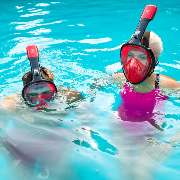 Mască integrală de snorkeling AQUASTIC roșie SMA-01SC 10