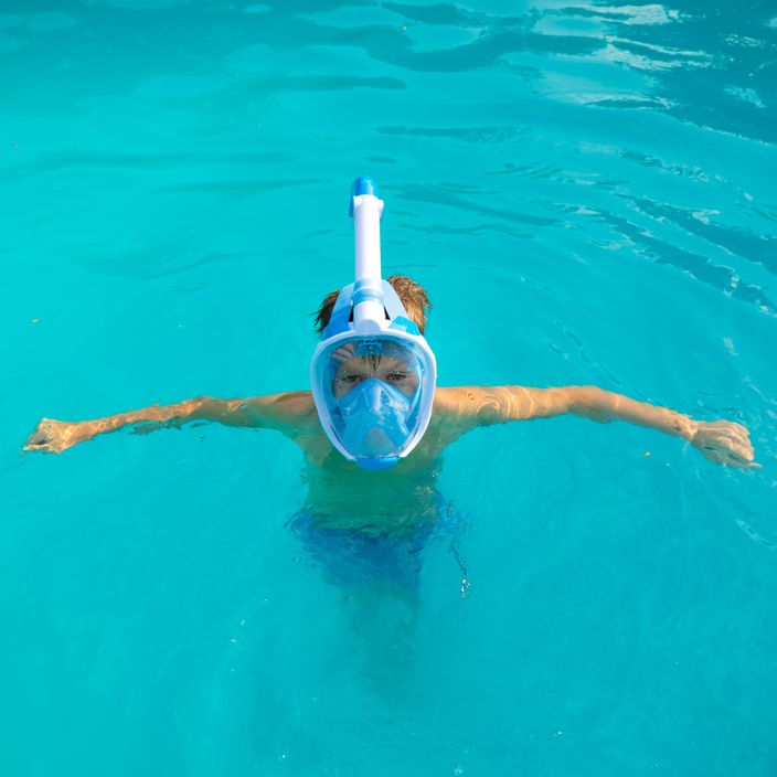Mască integrală de snorkeling pentru copii AQUASTIC albastră SMK-01N 8