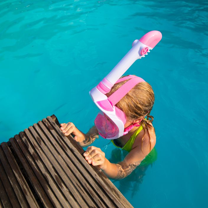 Mască integrală de snorkeling pentru copii AQUASTIC roză SMK-01R 9