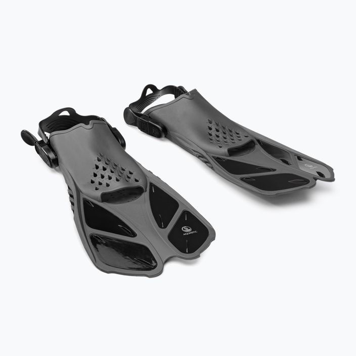 Set de snorkeling AQUASTIC Mască + Aripioare + Tub negru MSFA-01SC 2