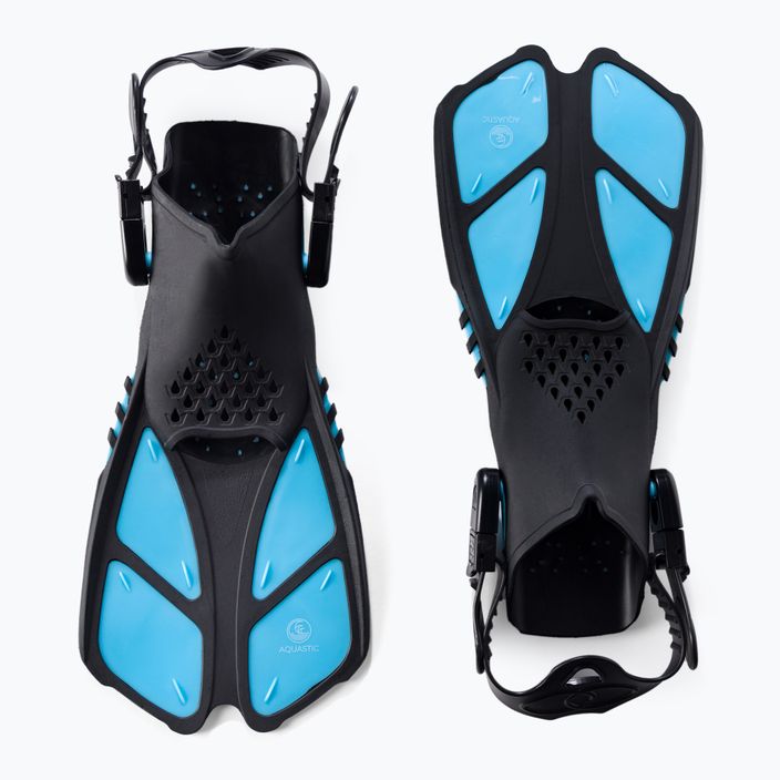 Set de snorkeling pentru copii AQUASTIC Mască + Aripioare + Tub albastru MSFK-01SN 3