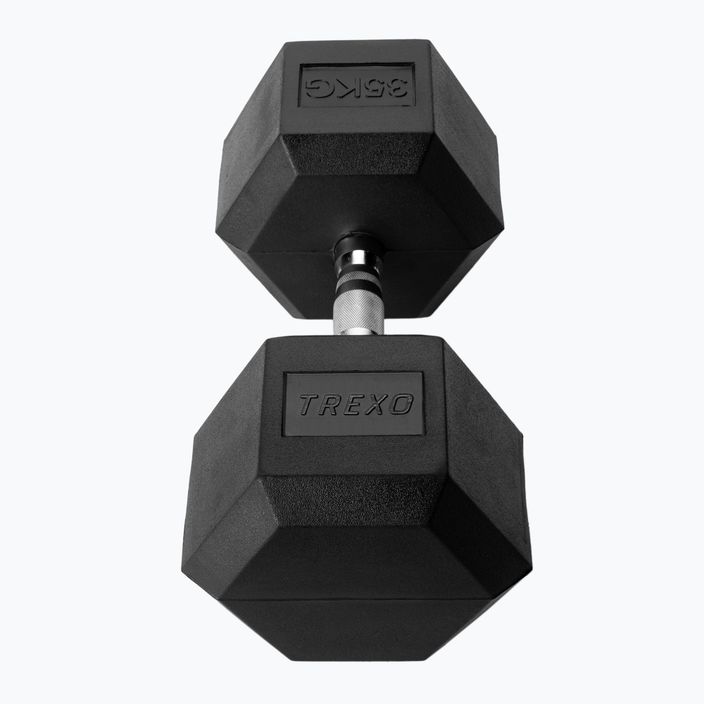 Halteră cauciucată TREXO Hex 35 kg 3