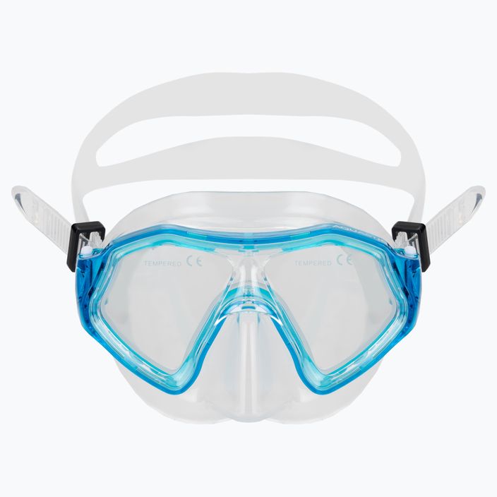 Set de snorkeling pentru copii AQUASTIC Shelly mască + tub albastru deschis 3