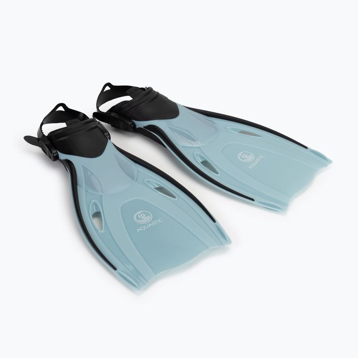 Set de snorkeling AQUASTIC Shoal mască + tub + labe albastru 9