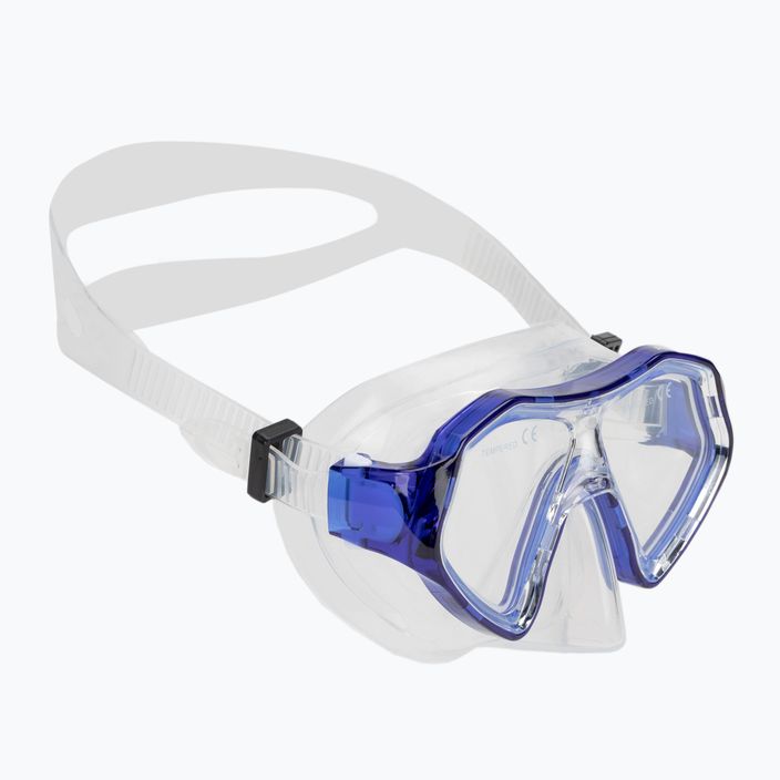 Set de snorkeling pentru copii AQUASTIC Shelly mască + tub + labe albastru 2