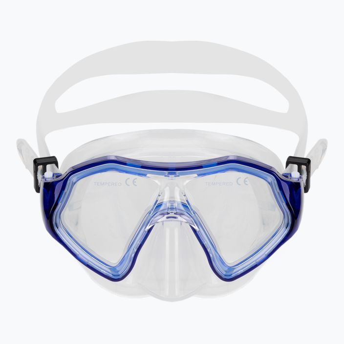 Set de snorkeling pentru copii AQUASTIC Shelly mască + tub + labe albastru 3