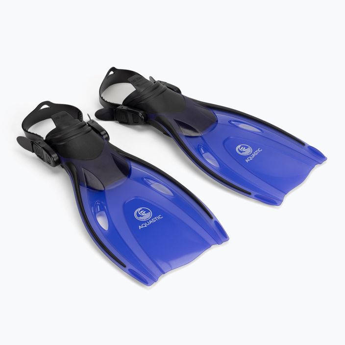 Set de snorkeling pentru copii AQUASTIC Shelly mască + tub + labe albastru 6